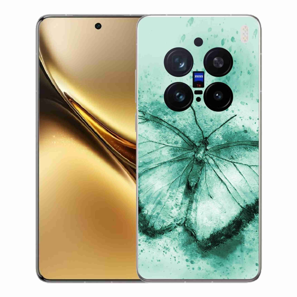 Zselés borítás mmCase a Vivo X200 Pro 5G készülékhez - zöld pillangó