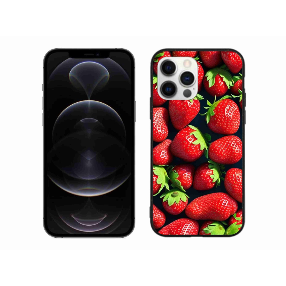 Zselés borítás mmCase iPhone 12 Pro Max készülékhez - eper