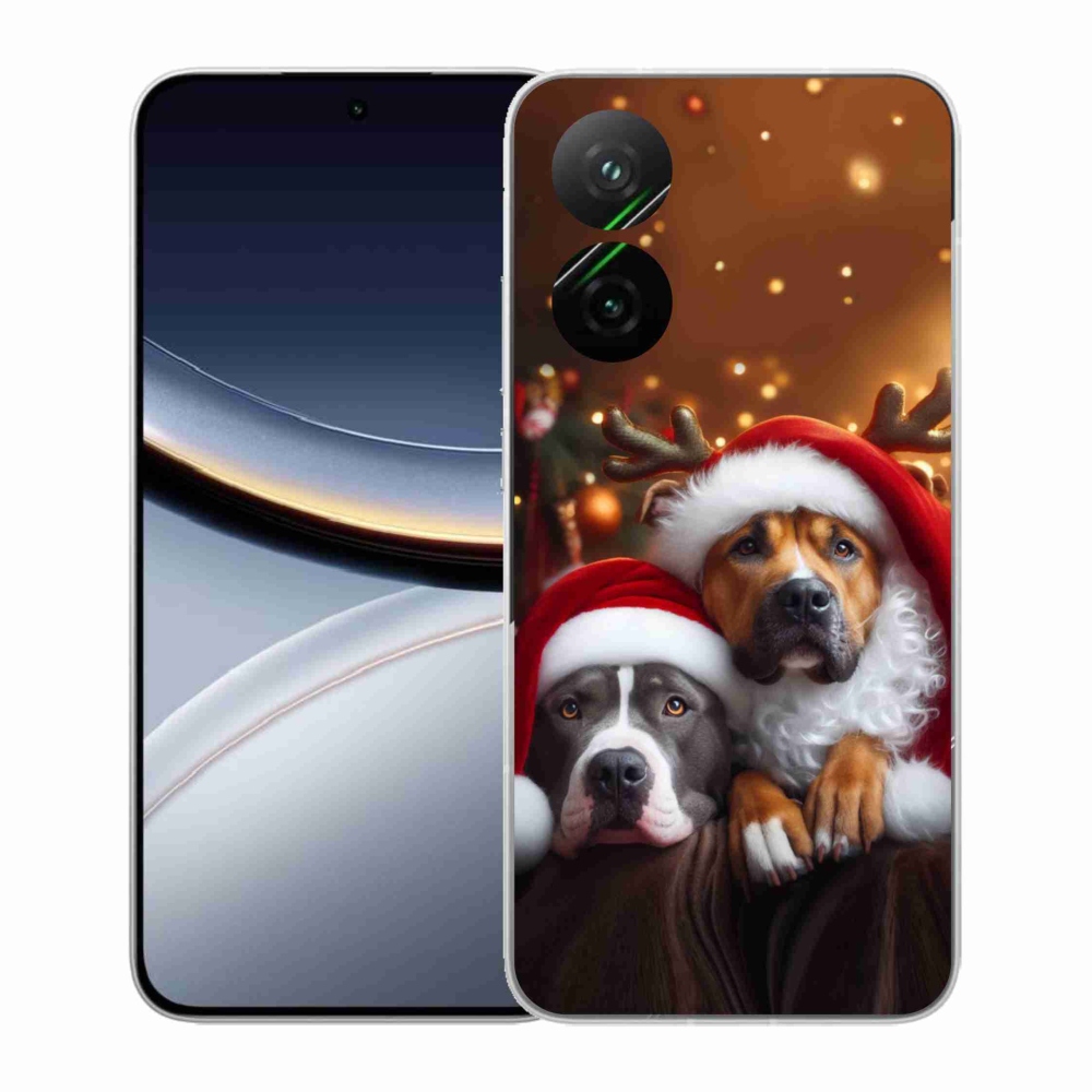 Gél borító mmCase a Xiaomi Poco F7 5G számára - Karácsonyi kutyák