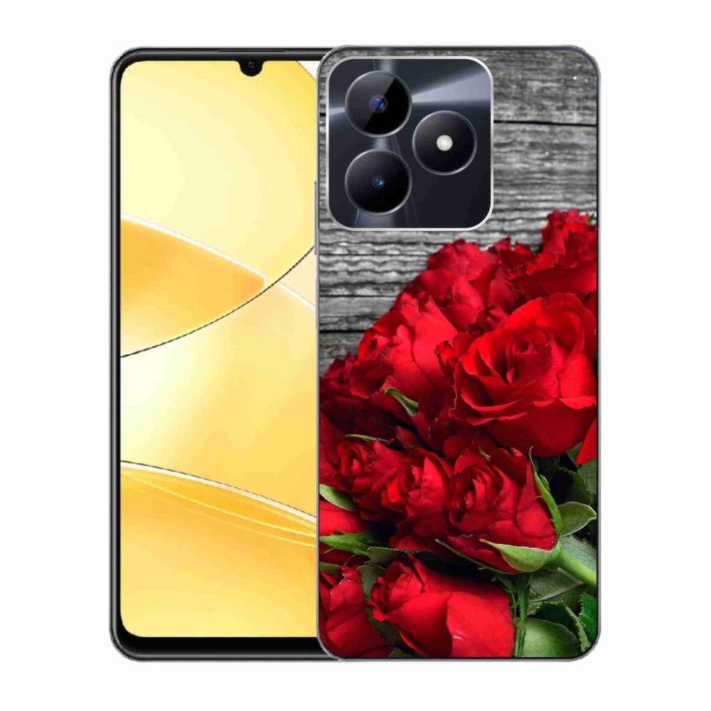 Zselés borító mmCase a Realme C51/C53 készülékhez - piros rózsa