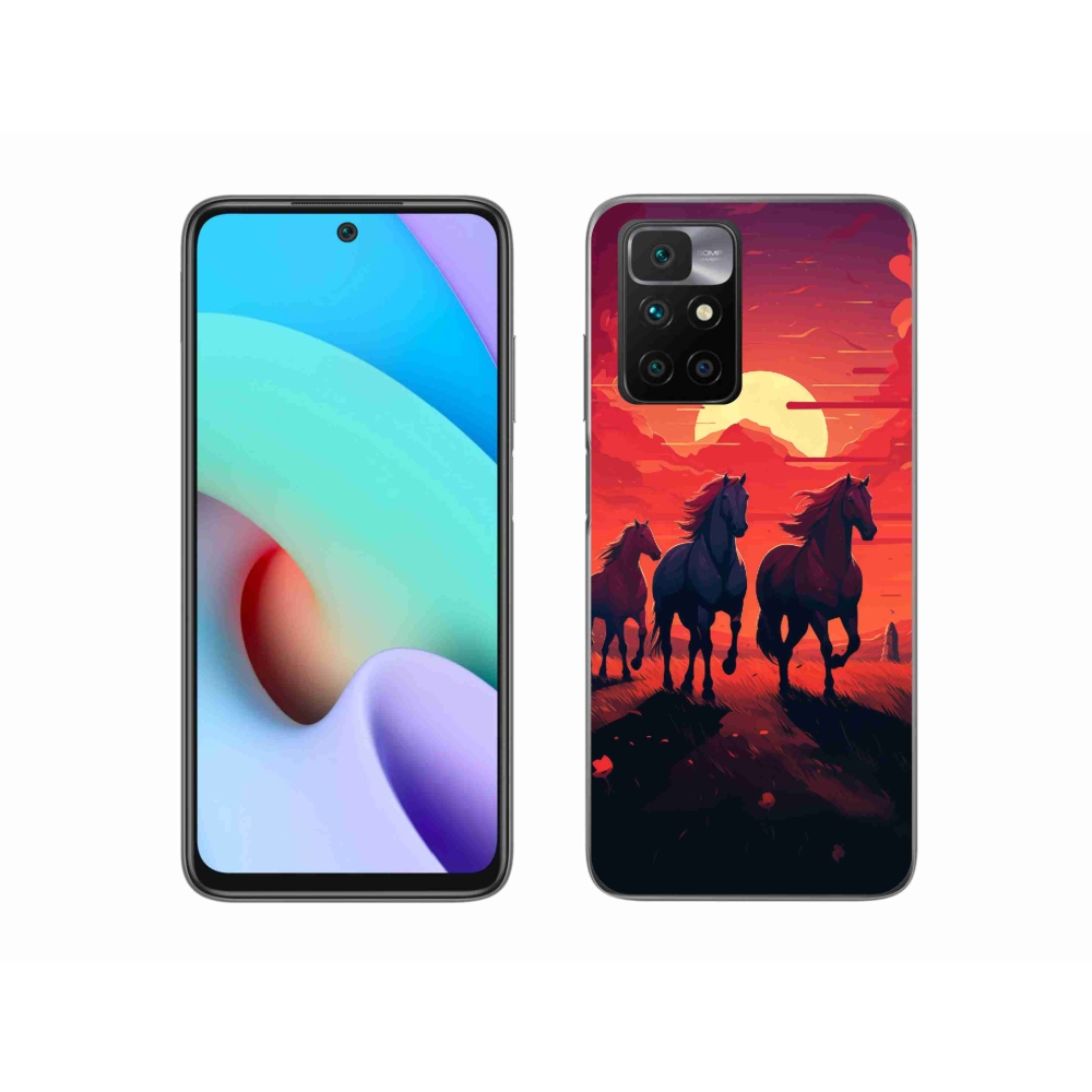 Gél borítás mmCase a Xiaomi Redmi 10/Redmi 10 (2022) - lovak és naplemente