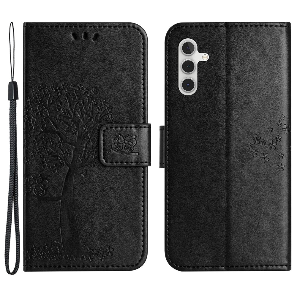 Fás könyv tok Samsung Galaxy S23 FE készülékhez - fekete