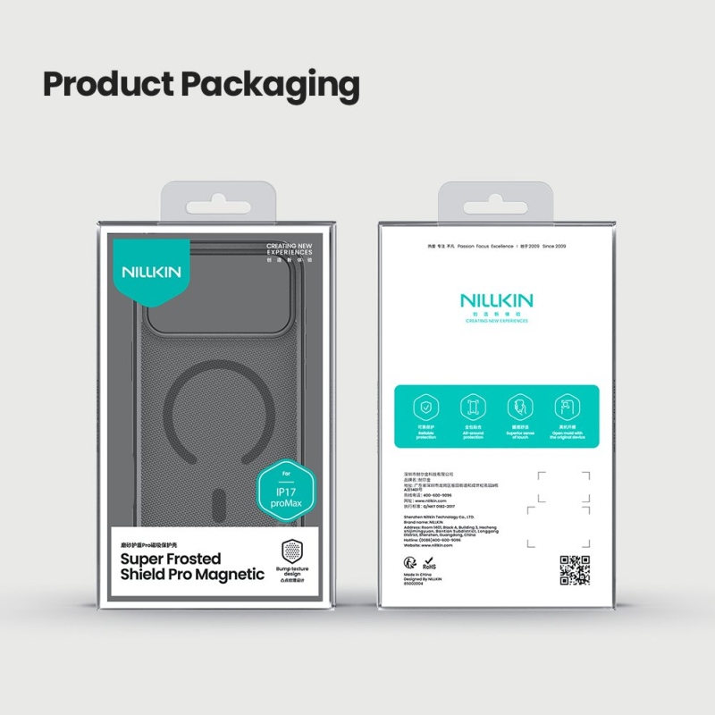 Nillkin Super Frosted PRO mágneses hátsó borítás Apple iPhone 17 Pro Max-hoz Átlátszó fekete