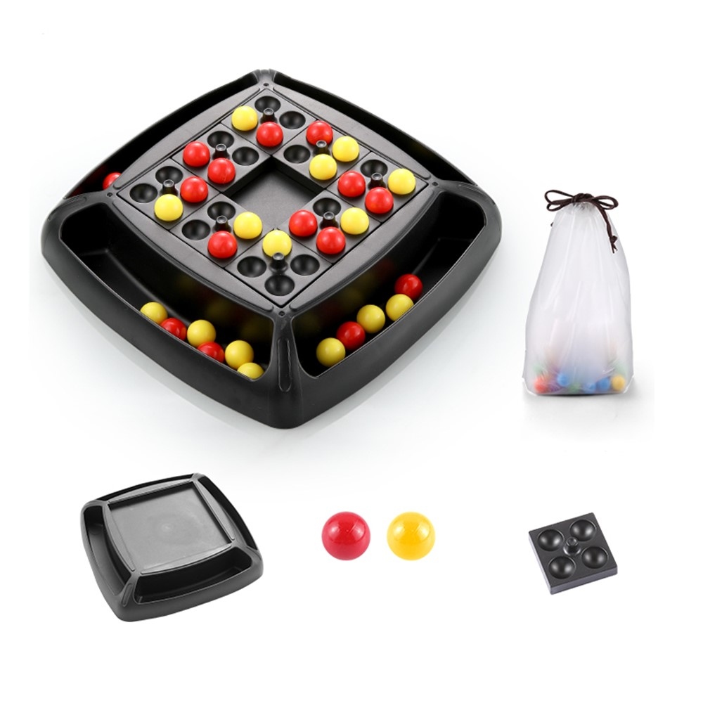 Kétszínű kirakós társasjáték üveggolyókkal a gondolkodás fejlesztésére