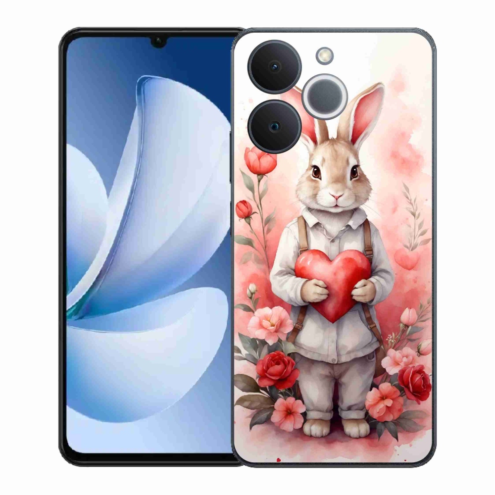 Zselés borítás mmCase a Realme Note 70T-hez - nyúl szívvel