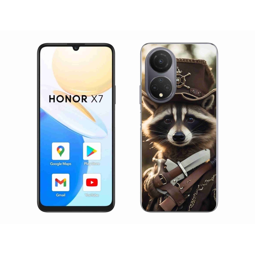 Gél borító mmCase a Honor X7-hez - mosómedve egyenruhában