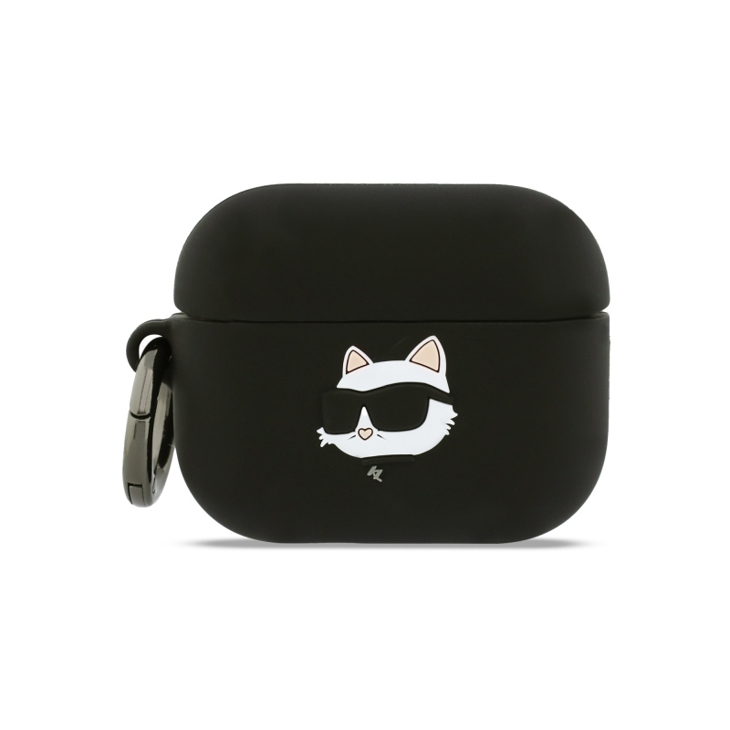Karl Lagerfeld 3D logós NFT Choupette Head szilikontok AirPods Pro 3-hoz, fekete