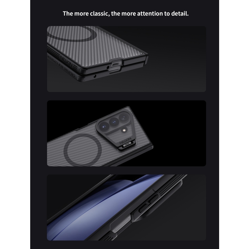 Nillkin CamShield Prop Magnetic (átlátszó lencse) hátsó tok a Samsung Galaxy Z Fold 8 Ultra-hoz, átlátszó fekete