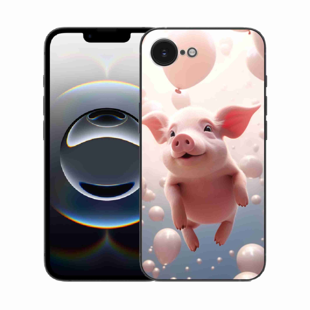 Gél borítás mmCase iPhone 16e készülékhez - malacka lufikkal