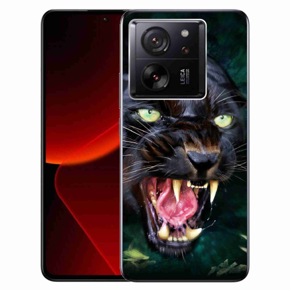 Gél borítás mmCase a Xiaomi 13T/13T Pro számára - dühös fekete párduc