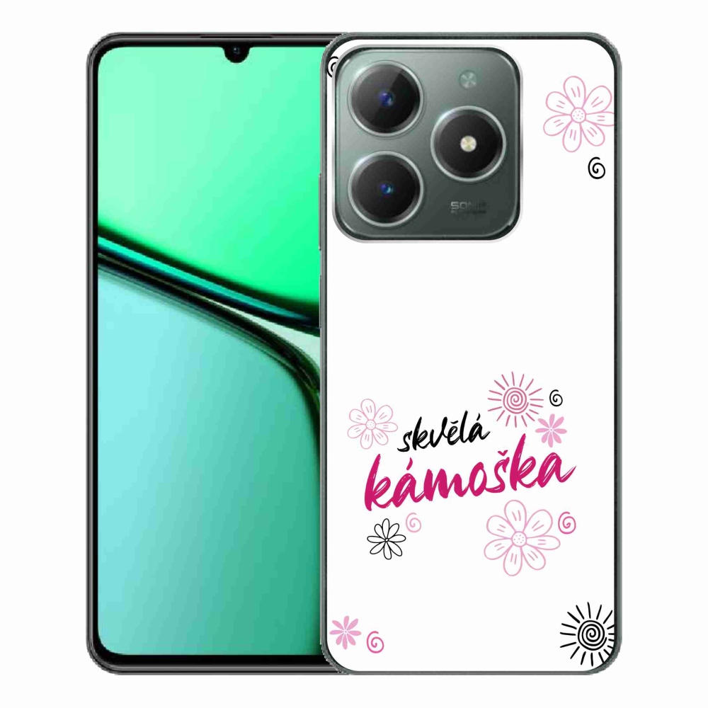 Gél borító mmCase a Realme C61-en - nagyszerű haver fehér háttérrel