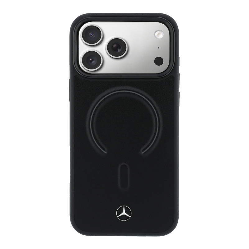Mercedes PU bőr 3D MagSafe hátlap iPhone 17 Pro Fekete