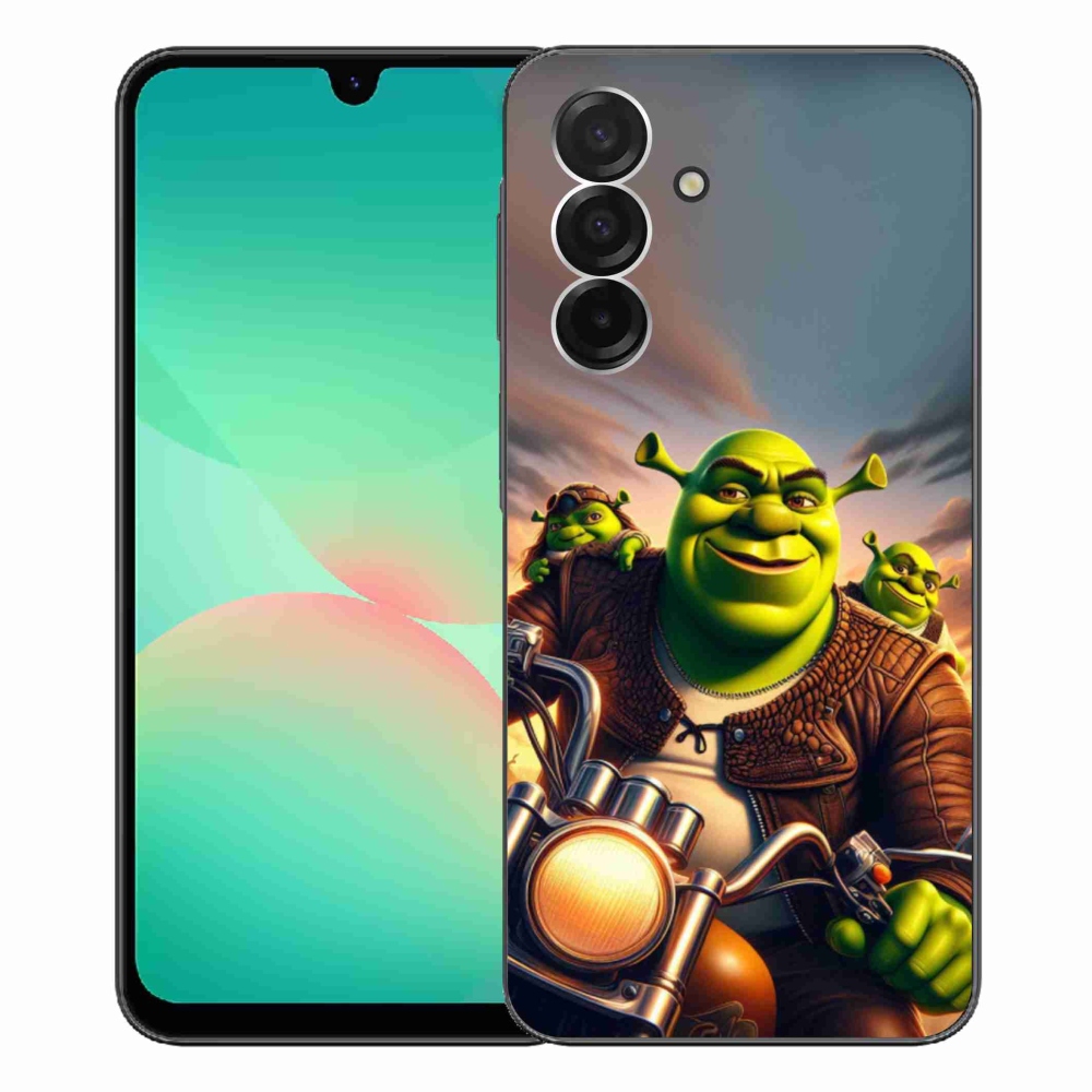 Zselés borítás mmCase Samsung Galaxy A26 5G - shrek egy motorkerékpárral