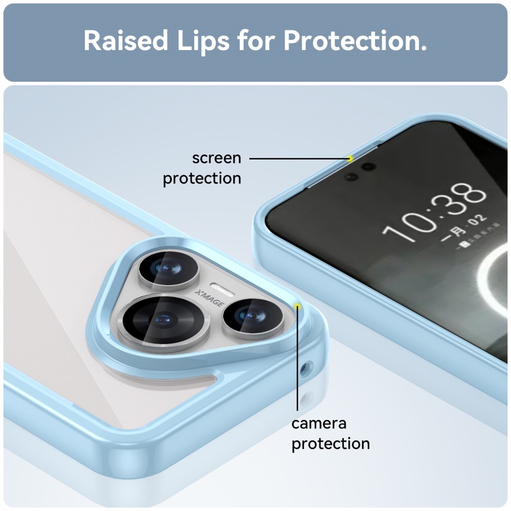 Gél tok fix hátlappal a Huawei Pura 70 készülékhez - kék