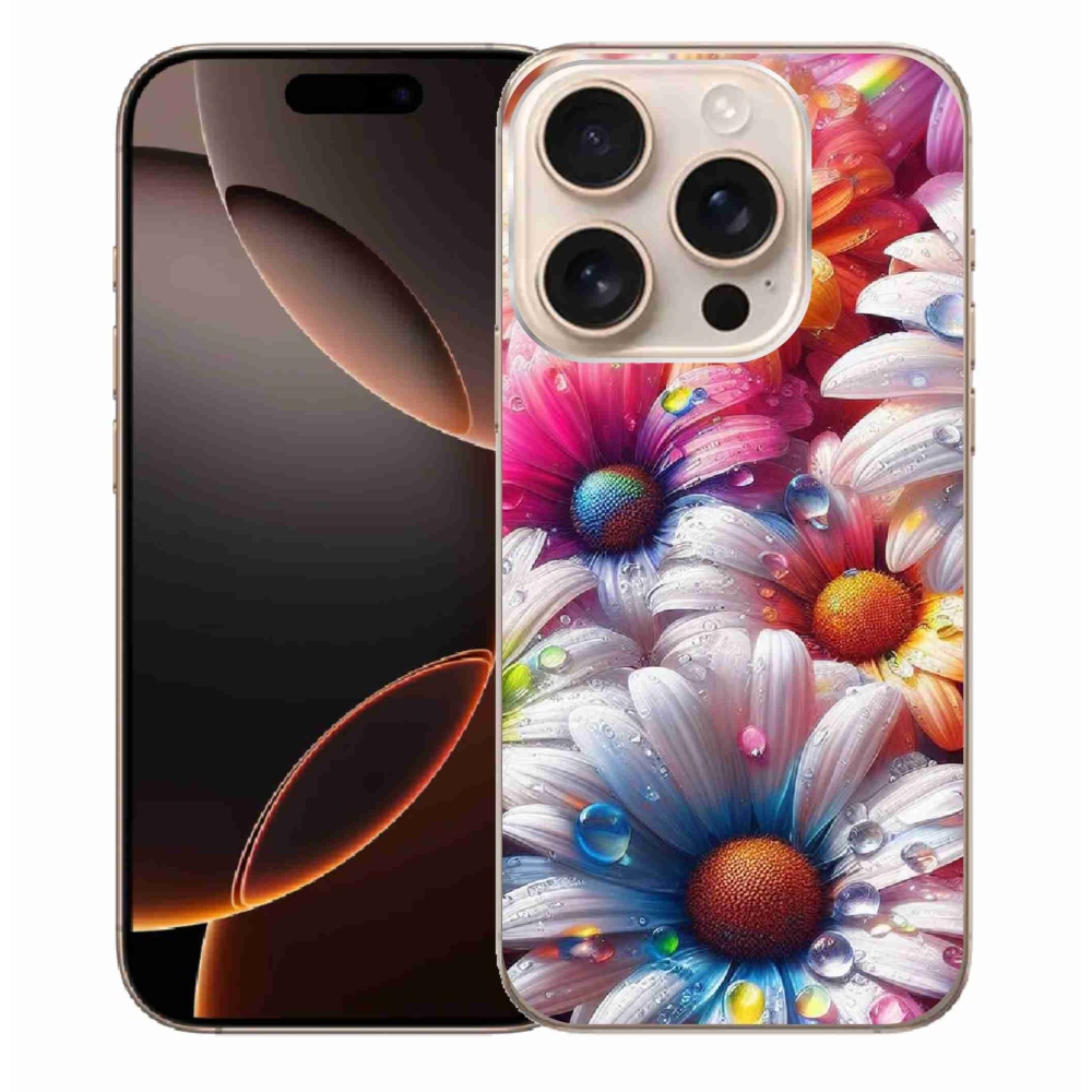 Zselés borítás mmCase iPhone 16 Pro Max készülékhez - színes százszorszépek