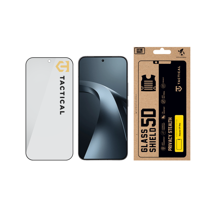 Tactical Glass Shield Privacy Stealth 5D üveg a Xiaomi 17T Pro-hoz, fekete