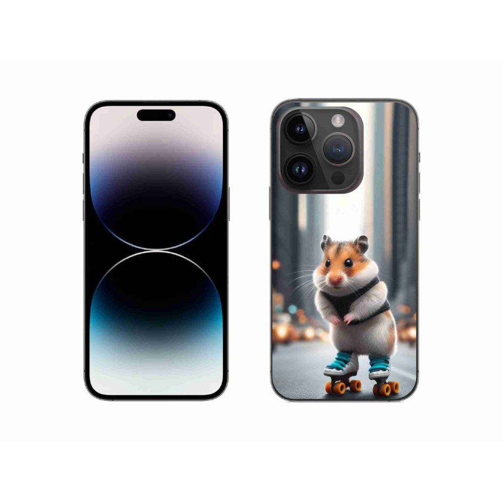 Zselés borítás mmCase iPhone 14 Pro készülékhez - hörcsög a korcsolyán