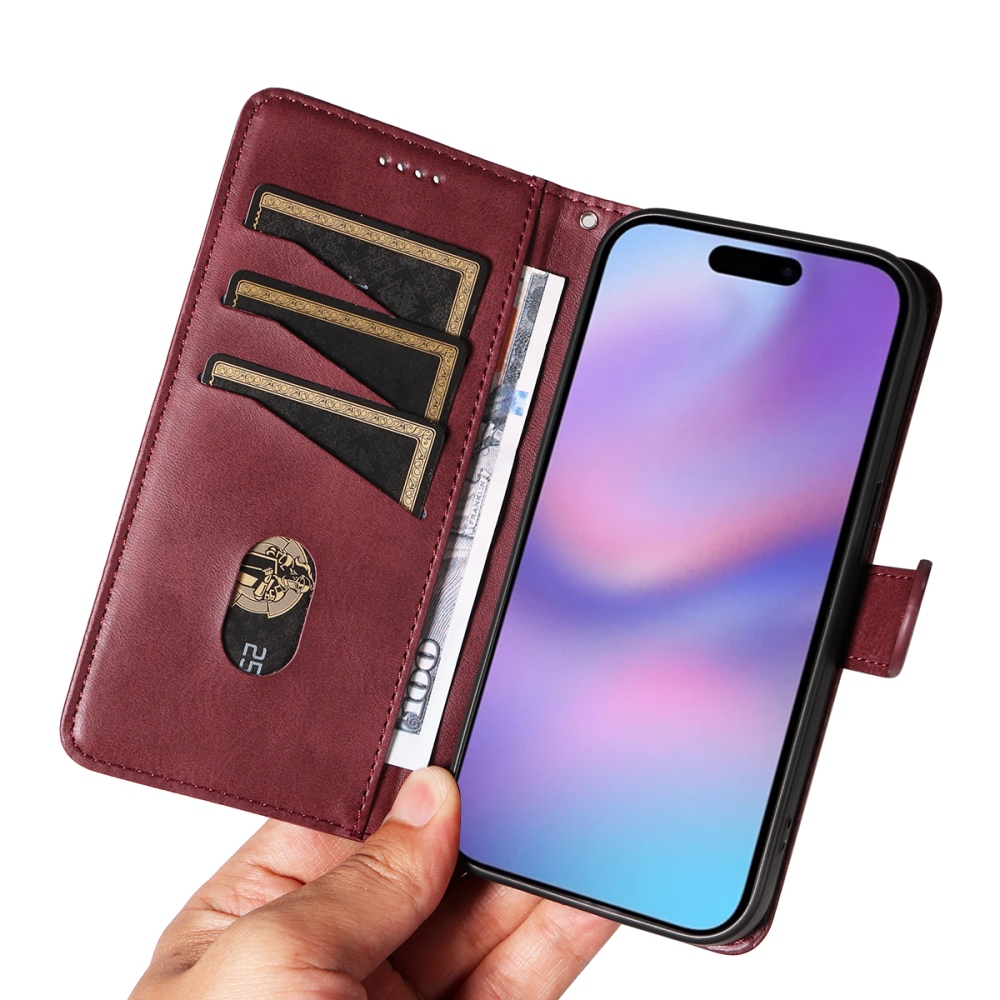 Póló alakú könyvtáska iPhone 17 készülékhez - bordó