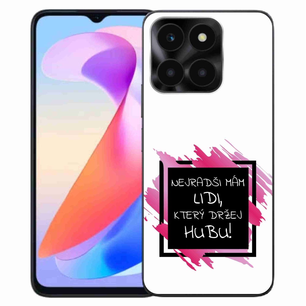 Gél borító mmCase a Honor X6a készülékhez - vicces szöveg 7 fekete-fehér háttérrel