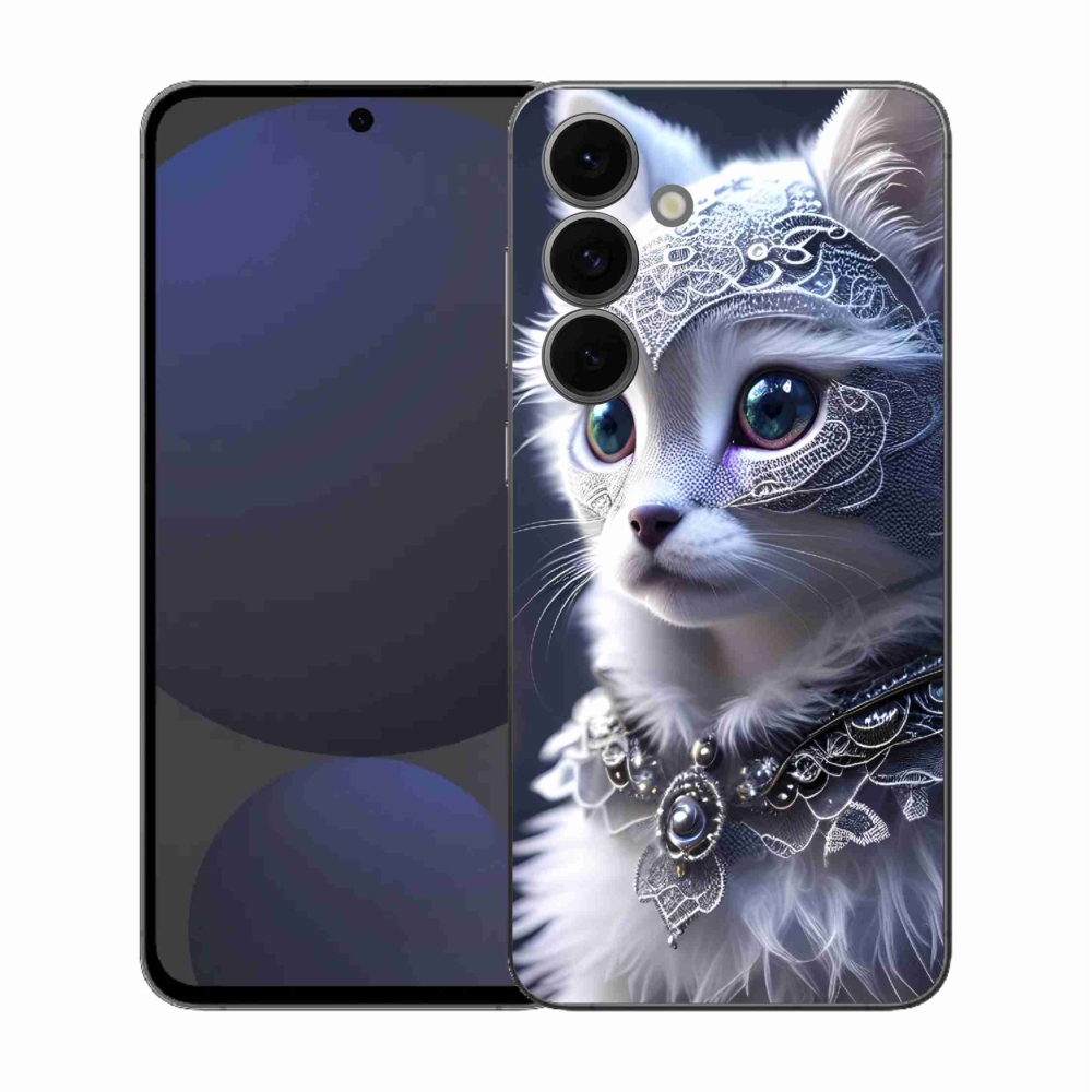 Gél védőhuzat mmCase Samsung Galaxy S25 FE - fehér macska