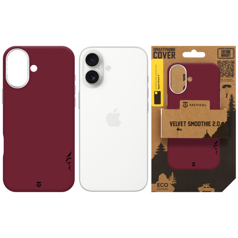Tactical MagForce Velvet Smoothie 2.0 tok az Apple iPhone 17-hez, bordó
