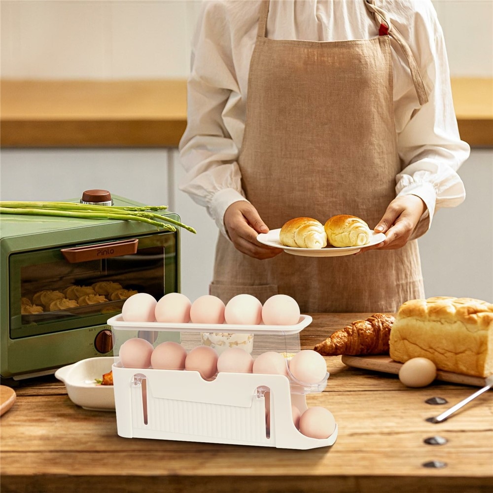 Háromszintes hűtőszekrény tojásrendező automata kihúzható résszel - bézs