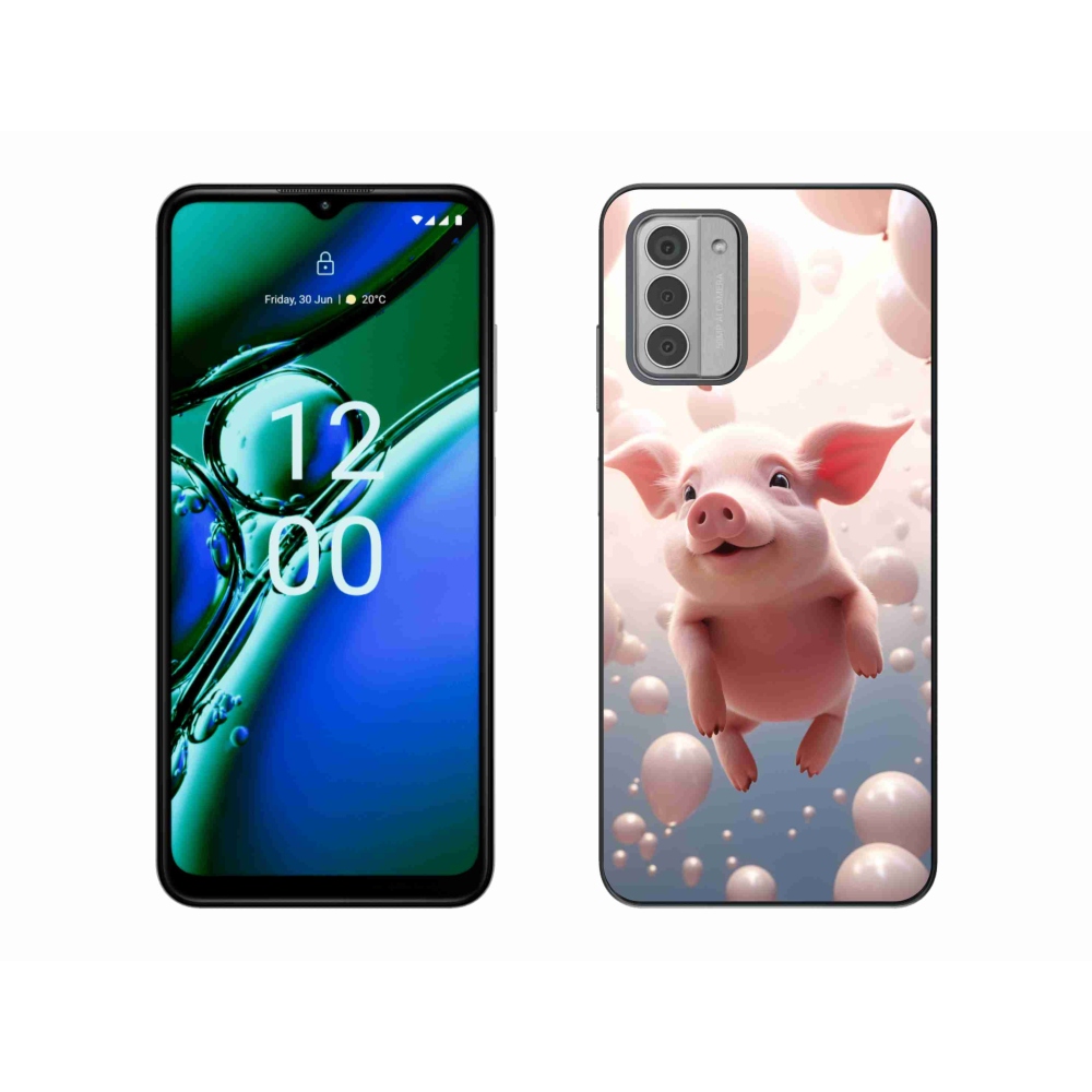 Zselés borítás mmCase a Nokia G42 készülékhez - malac lufikkal