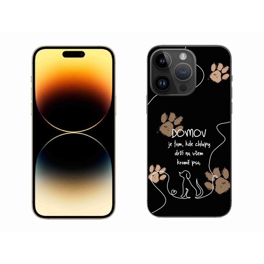 Zselés borítás mmCase iPhone 14 Pro Max 6.7 készülékhez - kutya motívum fekete háttérrel