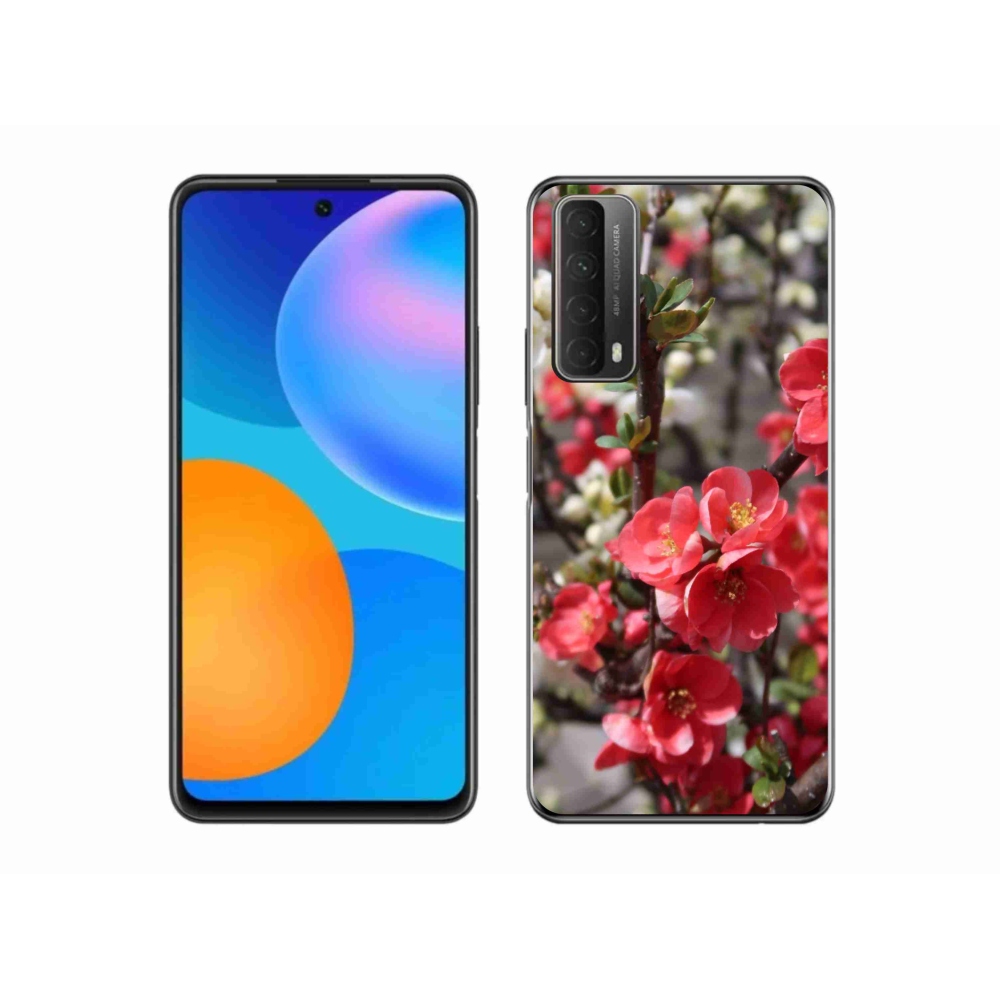 Gél védőhuzat mmCase a Huawei P Smart (2021) - piros virágok