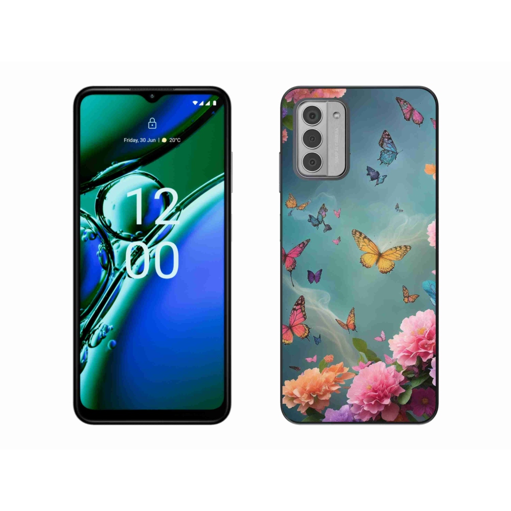 Gél borító mmCase a Nokia G42 készülékhez - színes virágok és pillangók