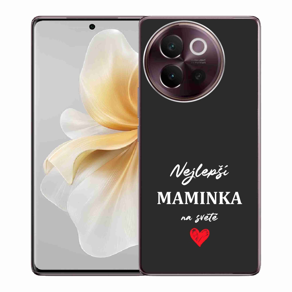 Gél borító mmCase a Vivo V40 Lite 5G-n - Best Mom 1 fekete háttérrel