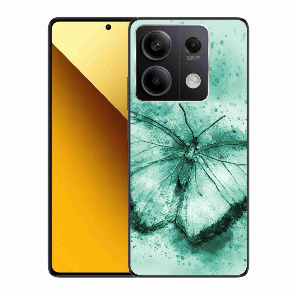 Gél tok mmCase a Xiaomi Redmi Note 13 5G-hez - zöld pillangó