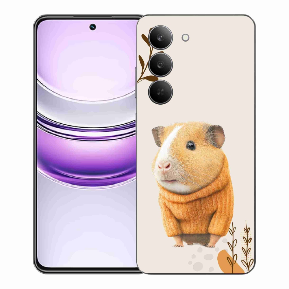 Zselés borítás mmCase a Realme 14x 5G számára - tengerimalac pulóverben