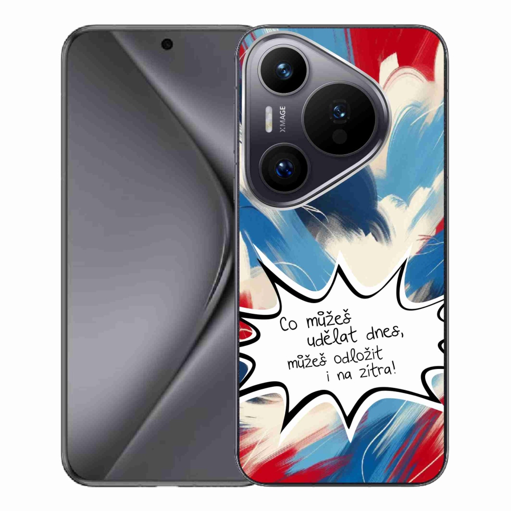 Gél borító mmCase a Huawei Pura 70 Pro készülékhez - vicces szöveg 9 fehér háttér