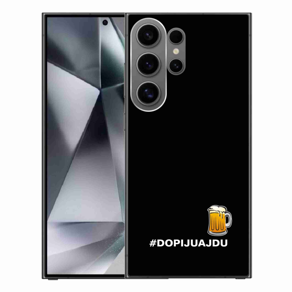 Gél borító mmCase Samsung Galaxy S24 Ultra - sör motívum 1 fekete háttér