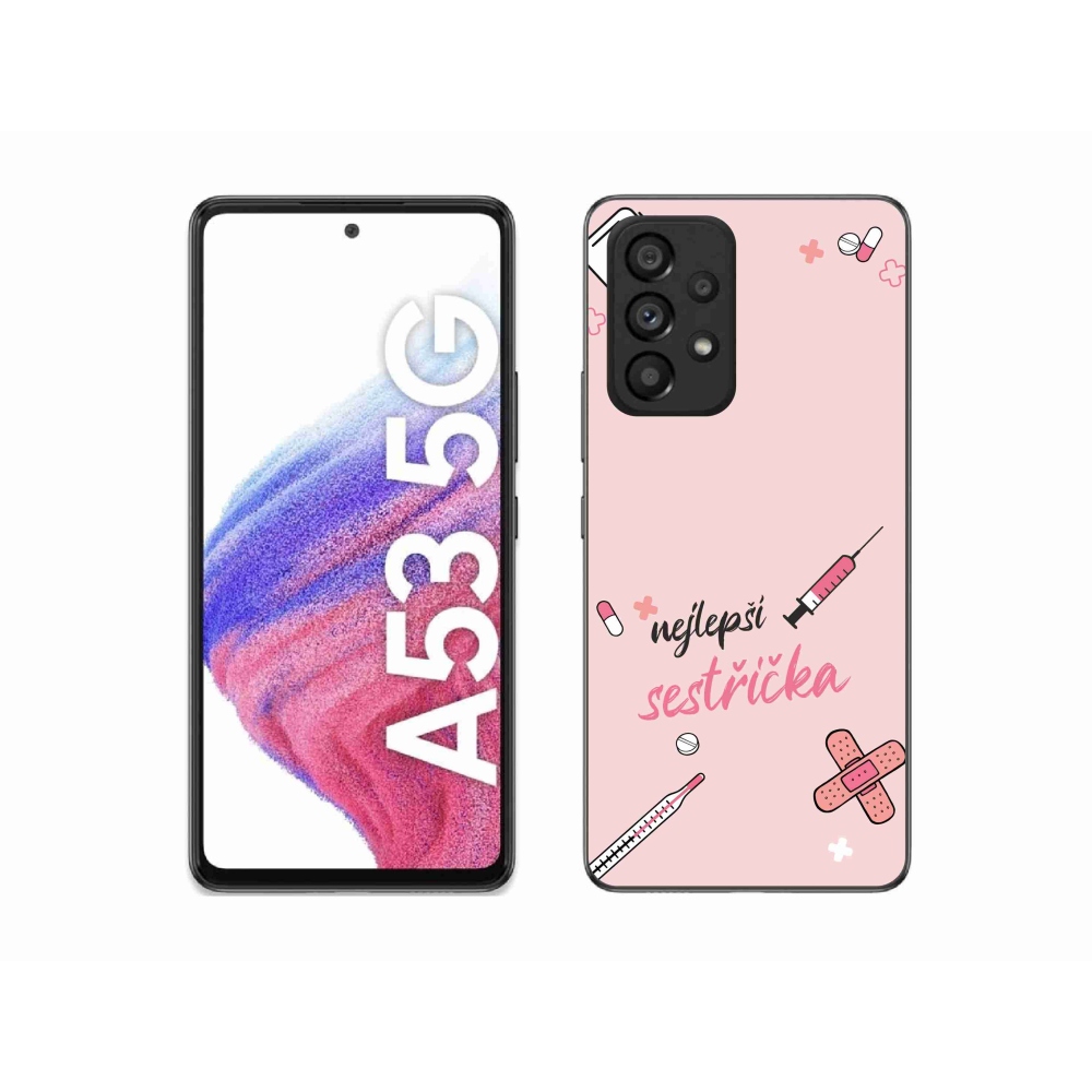 Gél borító mmCase Samsung Galaxy A53 5G - legjobb kishúg rózsaszín háttérrel