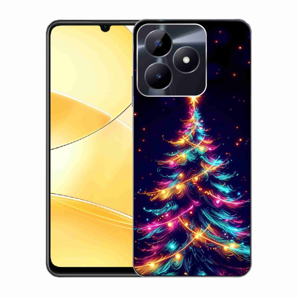 Gél borítás mmCase a Realme C51/C53 készülékhez - neon karácsonyfa