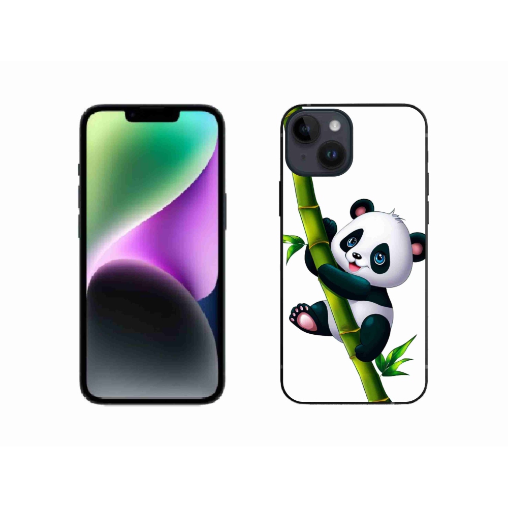 Zselés borítás mmCase iPhone 14 készülékhez - panda bambuszon