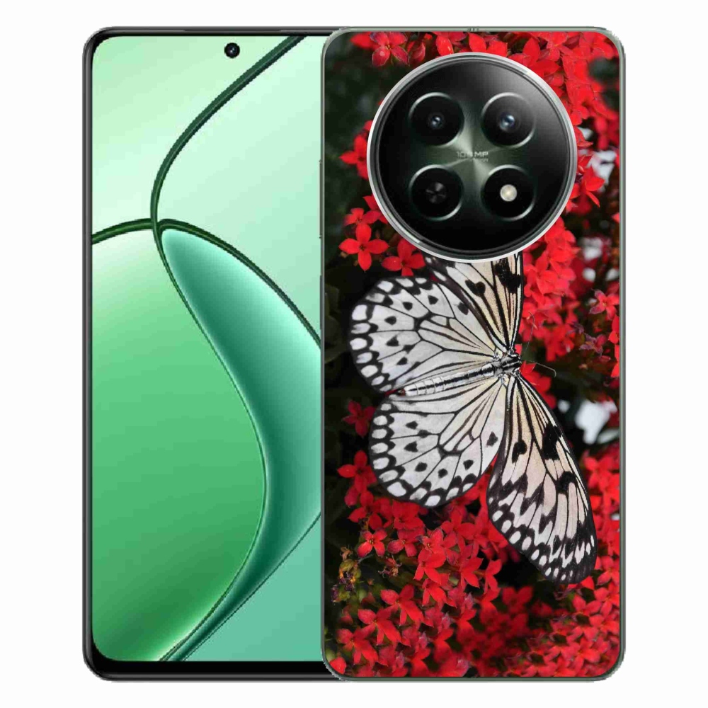 Zselés borítás mmCase a Realme 12 5G/12x 5G készülékhez - fekete-fehér pillangó 1