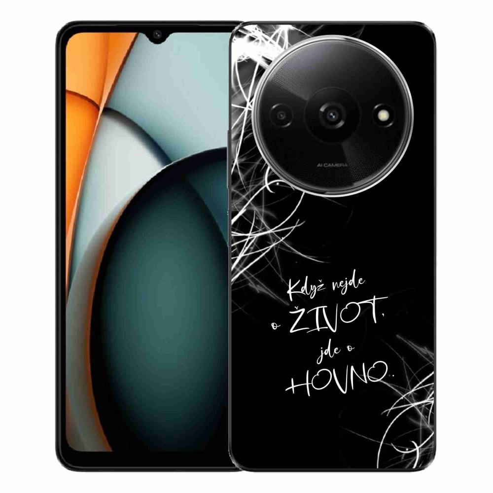 Gél borító mmCase a Xiaomi Redmi A3-hoz - vicces szöveg 16 fekete háttér