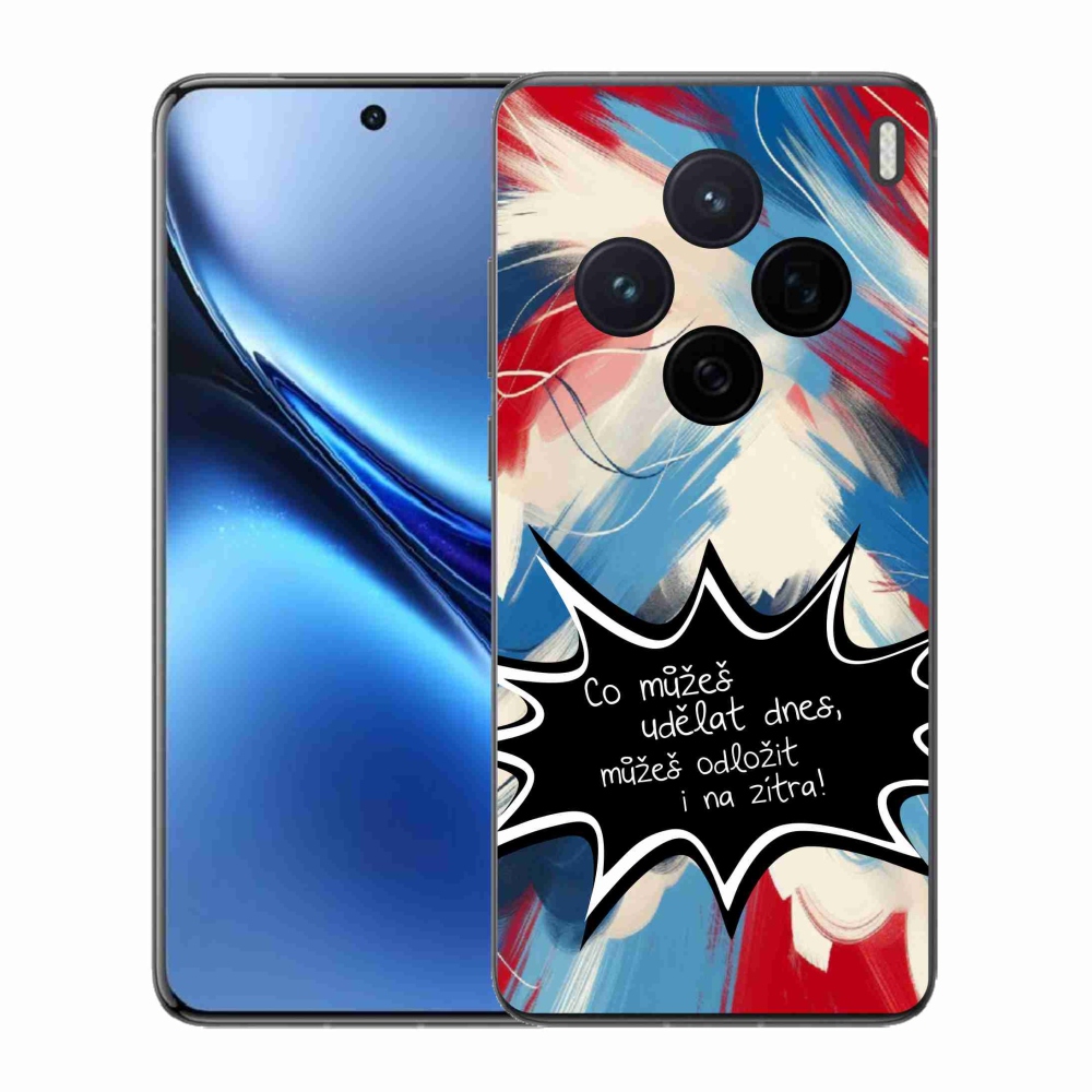 Gél borító mmCase a Vivo X200 5G készülékhez - vicces szöveg 9 fekete háttér