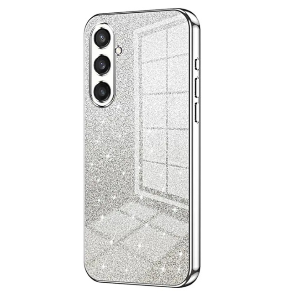 Vágott zselés csillogó tok Samsung Galaxy S23 FE készülékhez - ezüst