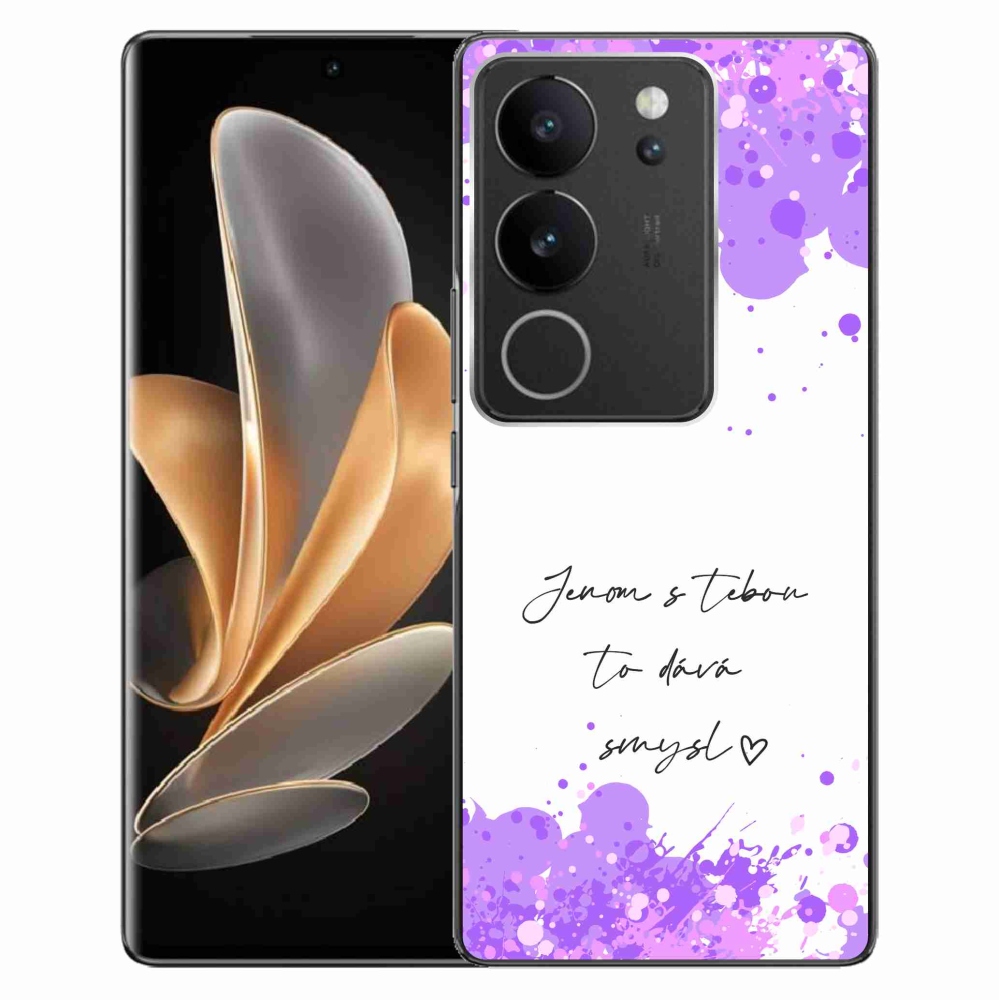 Gél borító mmCase Vivo V29 5G - szerelem szöveg fehér háttérrel