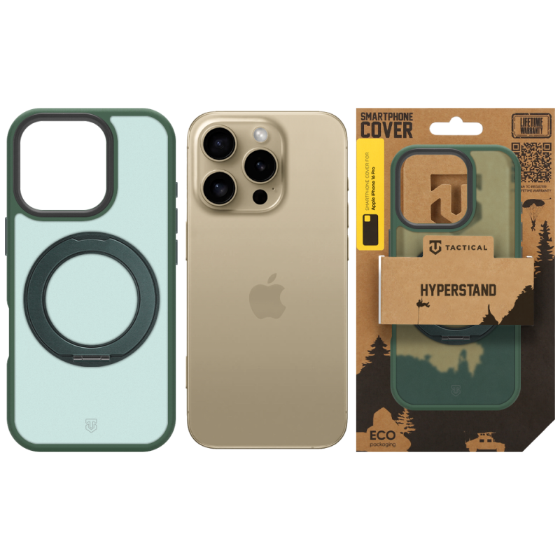 Tactical MagForce Hyperstand tok az Apple iPhone 16 Pro-hoz, Forest Green színben