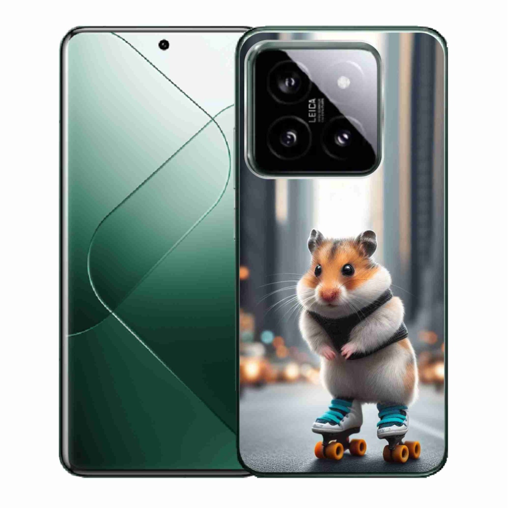 Gél borítás mmCase a Xiaomi 14-hez - hörcsög a korcsolyán