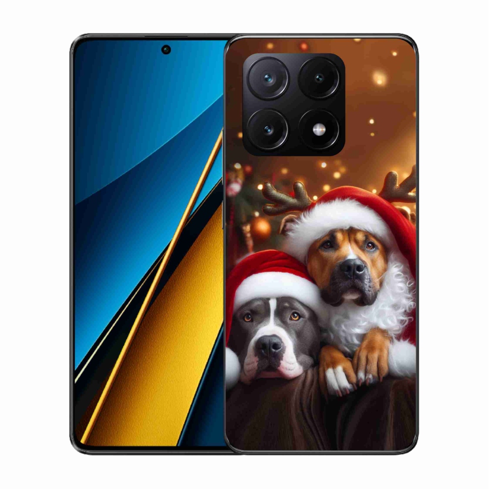 Gél borítás mmCase a Xiaomi Poco X6 Pro 5G számára - Karácsonyi kutyák