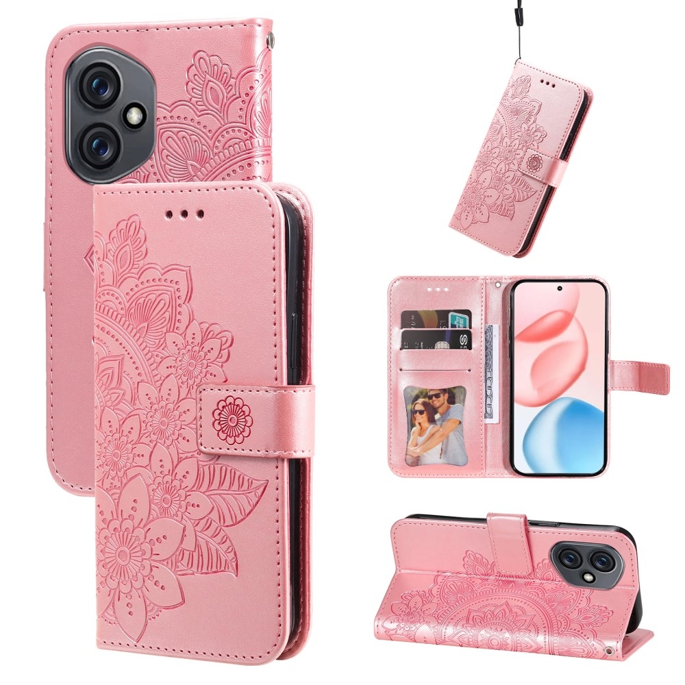 Virágos könyvtáska Honor 400-hoz - rózsaszín