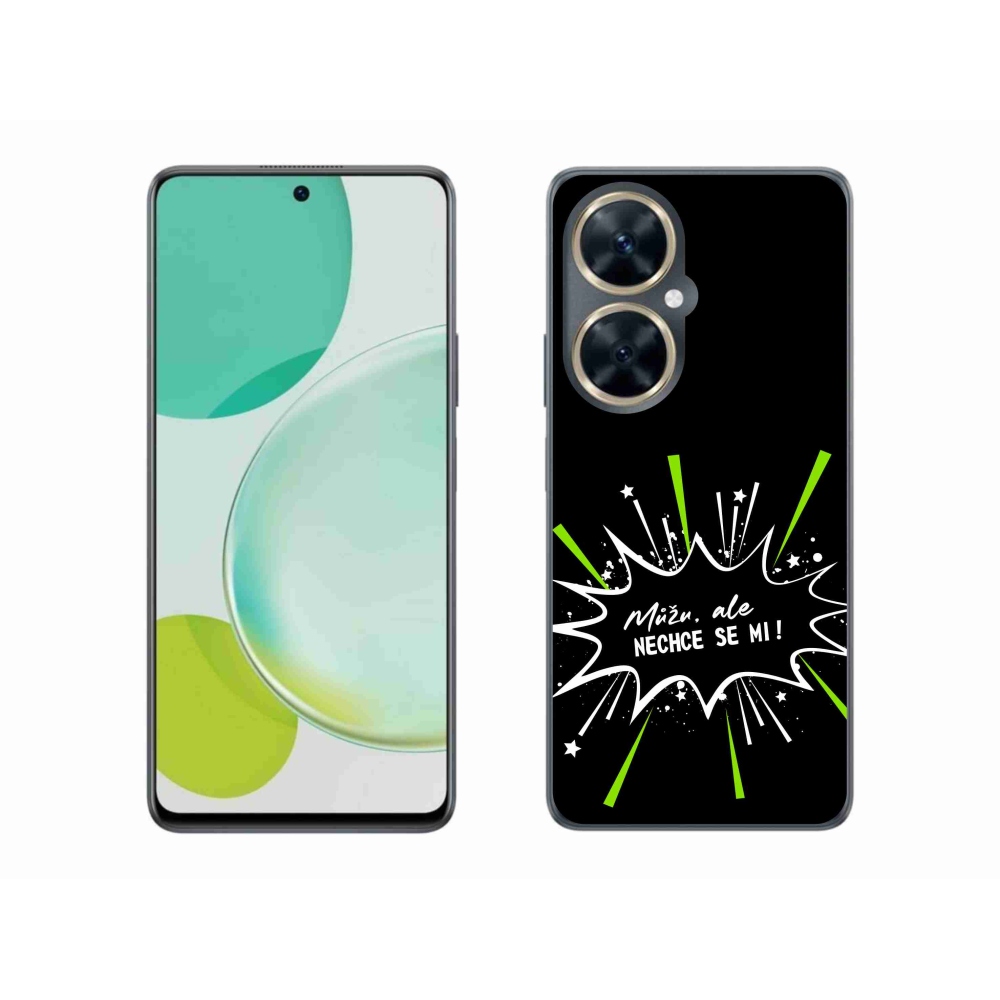 Gél borító mmCase a Huawei Nova 11i készülékhez - vicces szöveg 11 fekete háttér