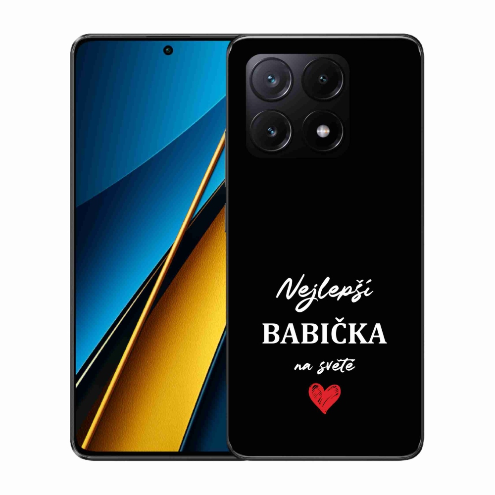 Gél borító mmCase a Xiaomi Poco X6 Pro 5G - legjobb nagymama 1 fekete háttérrel