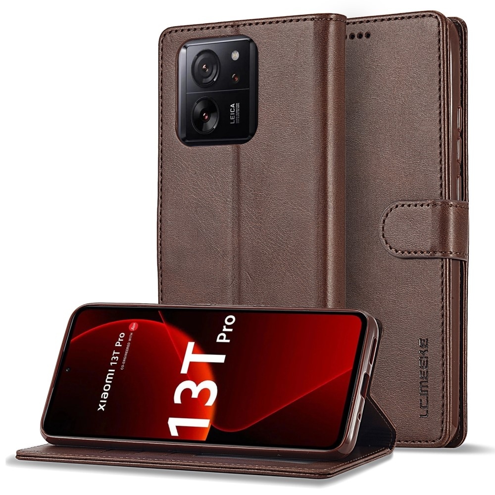 IMEEKE könyvtáska Xiaomi 13T/13T Pro - barna